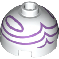 Brique ronde 2 x 2 haut dôme avec motif imprimé lignes violettes (Brick Round 2 x 2 Dome Top with Purple Lines Print)