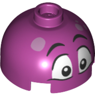 Visuel indicatif Rebrickable de Brique ronde 2 x 2 haut dôme avec yeux et sourcils motif imprimé (Brick Round 2 x 2 Dome Top with Eyes and Eyebrows Print)