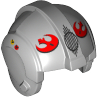 Casque rebelle pilote, centre crête avec rouge rebelle logo motif imprimé (Helmet Rebel Pilot, Center Ridge with Red Rebel Logo Print)