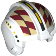 Casque rebelle pilote, arête centrale avec beige et motif imprimé à damier rouge foncé (Helmet Rebel Pilot, Center Ridge with Tan and Dark Red Checkered Print)