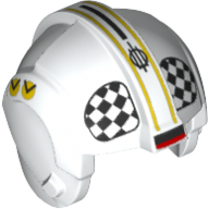 Pilote rebelle de casque, crête centrale avec motif imprimé à damier noir et blanc (pilote U-wing) (Helmet Rebel Pilot, Center Ridge with Black and White Checkered Print (U-Wing Pilot))