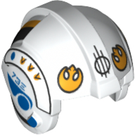 Casque rebelle pilote, crête centrale avec logo rebelle jaune, motif imprimé rayures noires et jaunes (Helmet Rebel Pilot, Center Ridge with Yellow Rebel Logo, Black and Yellow Stripes Print)