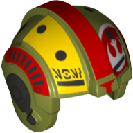 Casque rebelle pilote, crête centrale avec des rayures rouges, blanc rebelle logo et gris casque motif imprimé (Helmet Rebel Pilot, Center Ridge with Red Stripes, White Rebel Logo and Gray Headset Print)