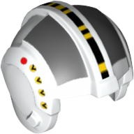 Casque rebelle pilote, crête centrale avec motif imprimé rectangles gris bleuté foncé (Helmet Rebel Pilot, Center Ridge with Dark Bluish Gray Rectangles Print)