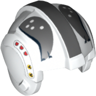 Casque rebelle pilote, crête centrale avec motif imprimé gris bleuté foncé (Helmet Rebel Pilot, Center Ridge with Dark Bluish Gray Print)