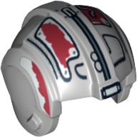 Casque rebelle pilote, crête centrale avec des marques rouges foncés motif imprimé (Helmet Rebel Pilot, Center Ridge with Dark Red Markings Print)