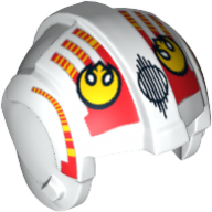 Pilote rebelle de casque, crête centrale avec le logo rebelle jaune, motif imprimé de rayures rouges et jaunes (Helmet Rebel Pilot, Center Ridge with Yellow Rebel Logo, Red and Yellow Stripes Print)