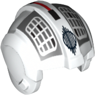 Casque rebelle pilote, crête centrale avec grille blanche sur motif imprimé gris bleuté foncé (Helmet Rebel Pilot, Center Ridge with White Grid on Dark Bluish Gray Print)