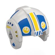 Pilote rebelle de casque, crête centrale avec des marques bleues/jaunes, motif imprimé de logo rebelle (Helmet Rebel Pilot, Center Ridge with Blue/Yellow Markings, Rebel Logo Print)