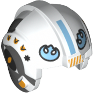 Casque rebelle pilote, centre crête avec lumineux bleu clair rebelle logo et sombre bleu gris côtés motif imprimé (Helmet Rebel Pilot, Center Ridge with Bright Light Blue Rebel Logo and Dark Bluish Gray Sides Print)