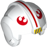 Pilote rebelle de casque, crête centrale avec la ligne rouge, symboles rebelles rouges imprimés (Helmet Rebel Pilot, Center Ridge with Red Line, Red Rebel Symbols Print)