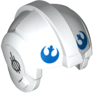 Casque rebelle pilote, centre crête avec bleu rebelles symbole motif imprimé (Helmet Rebel Pilot, Center Ridge with Blue Rebels Symbol Print)