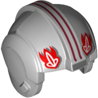 Pilote rebelle de casque, crête centrale avec des symboles rouges, rayures rouges foncées (Helmet Rebel Pilot, Center Ridge with Red Symbols, Dark Red Stripes)