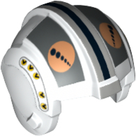 Casque rebelle pilote, arête centrale avec des rectangles d'argent plat, nougat moyen et des cercles noirs motif imprimé (Helmet Rebel Pilot, Center Ridge with Flat Silver Rectangles, Medium Nougat and Black Circles Print)