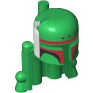 Casque, pack fusée avec motif imprimé de couleurs Boba Fett, reflets brun foncé (Helmet, Rocket Pack with Boba Fett Colors Print, Dark Brown Highlights)