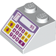 Visuel indicatif Rebrickable de Brique inclinée 45° 2 x 2 avec motif imprimé caisse enregistreuse (Brick Sloped 45° 2 x 2 with Cash Register Print)