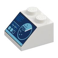 Visuel indicatif Rebrickable de Brique inclinée 45° 2 x 2 avec écran d'ordinateur, motif imprimé Radar (Brick Sloped 45° 2 x 2 with Computer Screen, Radar Print)