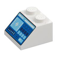 Visuel indicatif Rebrickable de Brique inclinée 45° 2 x 2 avec écran d'ordinateur, avec motif imprimé en croix (Brick Sloped 45° 2 x 2 with Computer Screen, with Crosshairs Print)