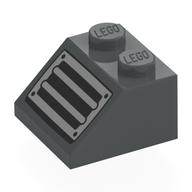 Visuel indicatif Rebrickable de Brique inclinée 45° 2 x 2 avec motif imprimé évent/grille (Brick Sloped 45° 2 x 2 with Vent/Grate Print)