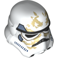 Casque Stormtrooper, bouche pointillée, marques bleu sable et taches de saleté beige motif imprimé (Helmet Stormtrooper, Dotted Mouth, Sand Blue Marks and Tan Dirt Stains Print)
