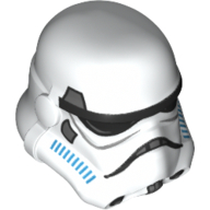 Casque Stormtrooper, bouche pointillée, motif imprimé bleu azur foncé et gris bleuté foncé (style bande dessinée rebelle) (Helmet Stormtrooper, Dotted Mouth, Dark Azure and Dark Bluish Gray Print (Rebels Cartoon Style))