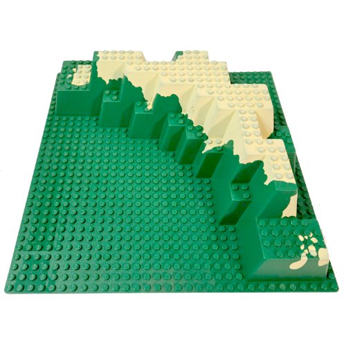 Visuel indicatif Rebrickable de Semelle surélevée 32 x 32 pieds avec motif imprimé de saleté beige (Baseplate Raised 32 x 32 Foothill with Tan Dirt Print)