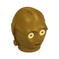 Tête de minifigurine spéciale, protocole droïde avec yeux jaunes motif imprimé (C-3PO / k-3po) (Minifig Head Special, Protocol Droid with Yellow Eyes Print (C-3PO / K-3PO))