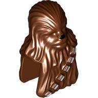 Tête de minifigurine Spécial, Wookiee avec Bandolier Argent / Nez Noir imprimé (Minifig Head Special, Wookiee with Silver Bandolier / Black Nose Print)