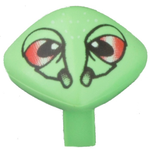 Tête de minifigurine spéciale avec attache et yeux rouges motif imprimé (martien) (Minifig Head Special with Clip and Red Eyes Print (Martian))