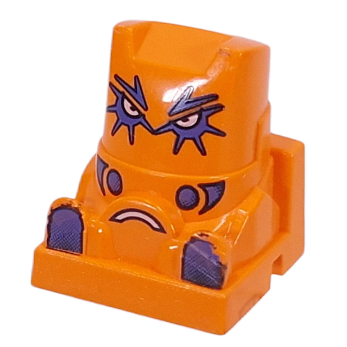 Visuel indicatif Rebrickable de Tête de pilote de course, brique spéciale 2 x 2 carrés, yeux violets, pieds, volant blanc (piquant) (Racer Driver Head, Brick Special 2 x 2 Square, Purple Eyes, Feet, White Steering Wheel (Spicky))