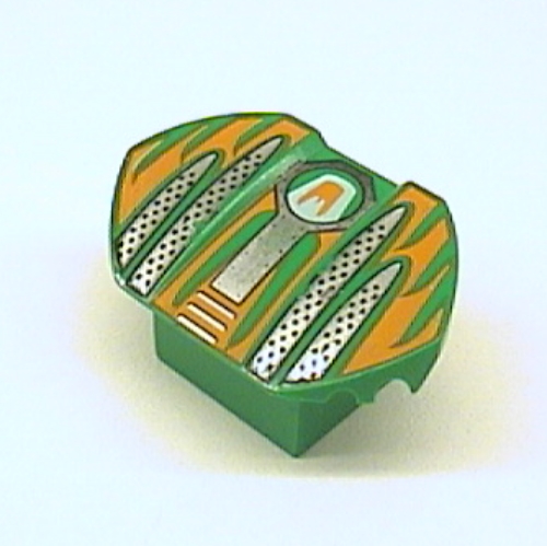 Visuel indicatif Rebrickable de Brique courbée 2 x 2 x 1 avec ailes et motif imprimé à gratter (Brick Curved 2 x 2 x 1 with Wings and Scratch Print)
