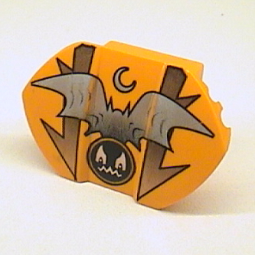 Visuel indicatif Rebrickable de Brique courbée 2 x 2 x 1 avec ailes et motif imprimé fantôme (Brick Curved 2 x 2 x 1 with Wings and Ghost Print)