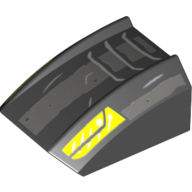 Visuel indicatif Rebrickable de Brique incurvée 2 x 2 avec lèvre, sans tenons avec bande grise robuste et motif imprimé de lumières jaunes (Brick Curved 2 x 2 with Lip, No Studs with Rugged Gray Strip and Yellow Lights Print)
