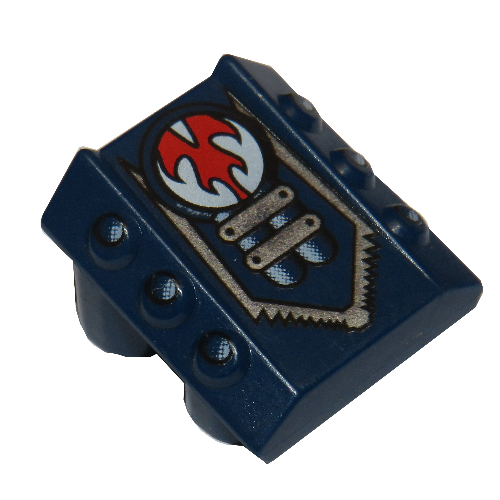 Visuel indicatif Rebrickable de Brique inclinée 2 x 2 Non tenons, avec 3 côtés Pistons bords surélevés et Rip motif imprimé (Brick Sloped 2 x 2 No Studs, with 3 Side Pistons Raised Edges and Rip Print)