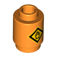 Visuel indicatif Rebrickable de Brique ronde 1 x 1 avec signe d'avertissement d'agent oxydant imprimé (Brick Round 1 x 1 with Oxidizing Agent Warning Sign Print)