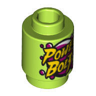 Visuel indicatif Rebrickable de Brique ronde 1 x 1 avec motif imprimé 'Power Bolt' (Brick Round 1 x 1 with 'Power Bolt' Print)