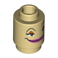 Visuel indicatif Rebrickable de Brique ronde 1 x 1 avec motif imprimé Visage avec lèvres roses (Fifi) (Brick Round 1 x 1 with Face with Pink Lips Print (Fifi))