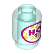 Visuel indicatif Rebrickable de Brique ronde 1 x 1 avec motif imprimé 'H2O' (Brick Round 1 x 1 with 'H2O' Print)