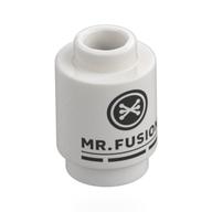 Visuel indicatif Rebrickable de Brique ronde 1 x 1 avec motif imprimé noir 'MR. FUSION' (Brick Round 1 x 1 with Black 'MR. FUSION' Print)