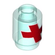 Visuel indicatif Rebrickable de Brique ronde 1 x 1 avec motif imprimé Croix-Rouge (Brick Round 1 x 1 with Red Cross Print)
