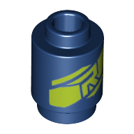 Visuel indicatif Rebrickable de Brique ronde 1 x 1 avec vert citron 'R' Logo imprimé (Brick Round 1 x 1 with Lime 'R' Logo Print)