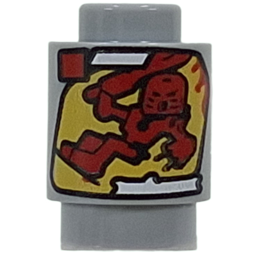 Visuel indicatif Rebrickable de Brique ronde 1 x 1 avec cartouche Bionicle, motif imprimé tahu (Brick Round 1 x 1 with Bionicle Cannister, Tahu Print)