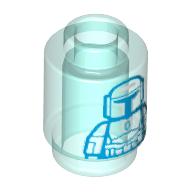Visuel indicatif Rebrickable de Brique ronde 1 x 1 avec motif imprimé Mandalorian/Boba Fett bleu foncé (Brick Round 1 x 1 with Dark Blue Mandalorian/Boba Fett Print)