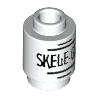 Visuel indicatif Rebrickable de Brique ronde 1 x 1 avec motif imprimé 'Skele-Gro' (Brick Round 1 x 1 with 'Skele-Gro' Print)