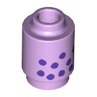 Visuel indicatif Rebrickable de Brique ronde 1 x 1 avec des points violet foncé (thé à bulles) motif imprimé (Brick Round 1 x 1 with Dark Purple Dots (Bubble Tea) Print)