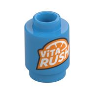Visuel indicatif Rebrickable de Brique ronde 1 x 1 avec motif imprimé 'VITA RUSH' (Brick Round 1 x 1 with 'VITA RUSH' Logo Print)