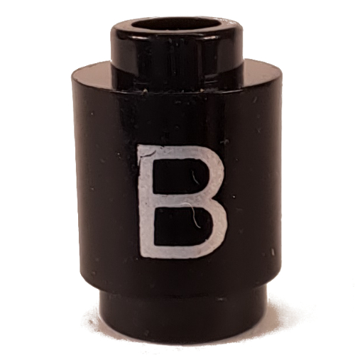 Visuel indicatif Rebrickable de Brique ronde 1 x 1 avec la lettre 'B' imprimé (Brick Round 1 x 1 with Letter 'B' Print)