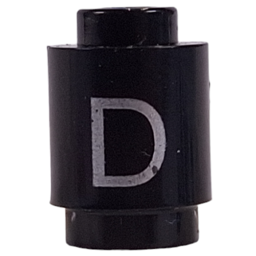 Visuel indicatif Rebrickable de Brique ronde 1 x 1 avec la lettre 'D' imprimé (Brick Round 1 x 1 with Letter 'D' Print)