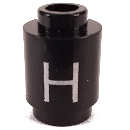 Visuel indicatif Rebrickable de Brique ronde 1 x 1 avec la lettre 'H' imprimé (Brick Round 1 x 1 with Letter 'H' Print)