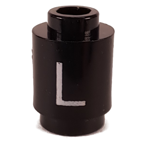 Visuel indicatif Rebrickable de Brique ronde 1 x 1 avec la lettre 'L' imprimé (Brick Round 1 x 1 with Letter 'L' Print)